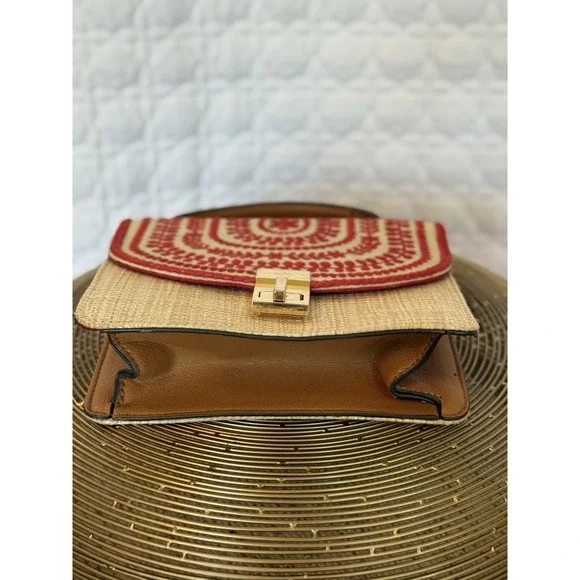 Cottagecore Aldo Boho Summer Crossbody Bag Embroider Orange Embroidered Happy - Picture 7 of 16